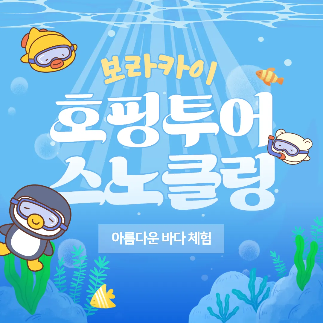 보라카이 호핑투어 스노쿨링 아름다운 바다 체험