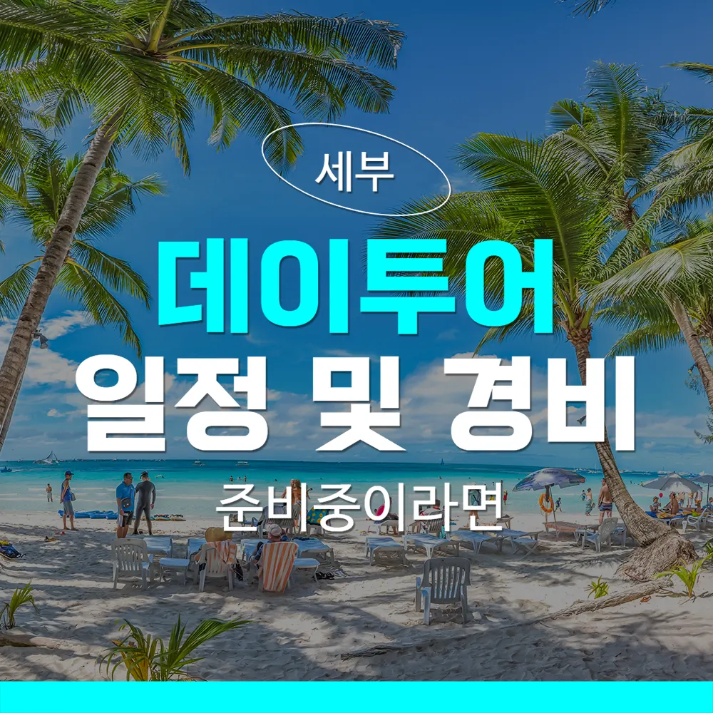세부 데이투어 일정 및 경비 준비중이라면