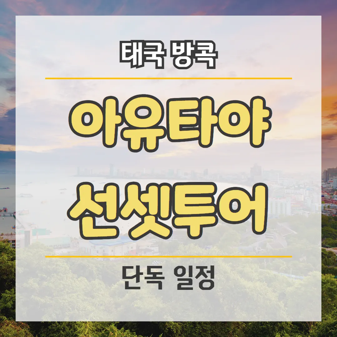 태국 방콕 아유타야 선셋투어 단독 일정