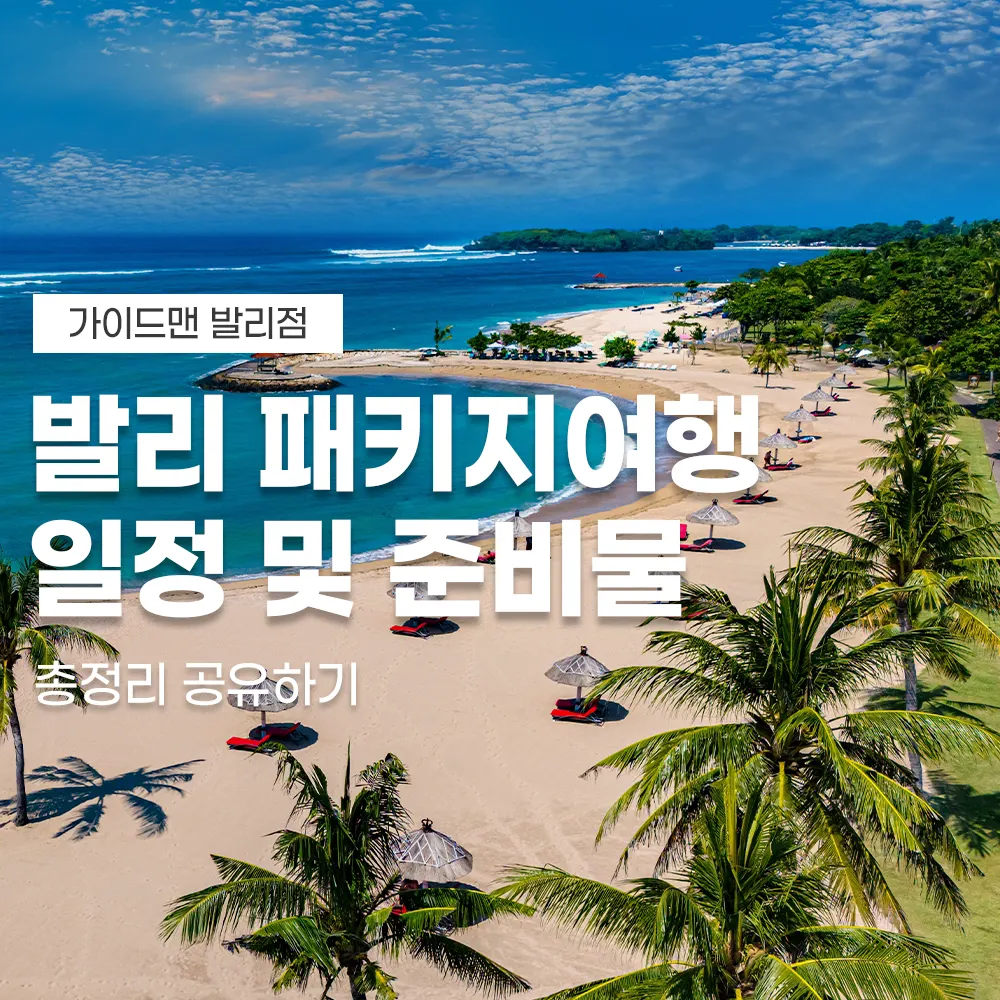발리 패키지여행 일정 및 준비물 총정리 공유하기