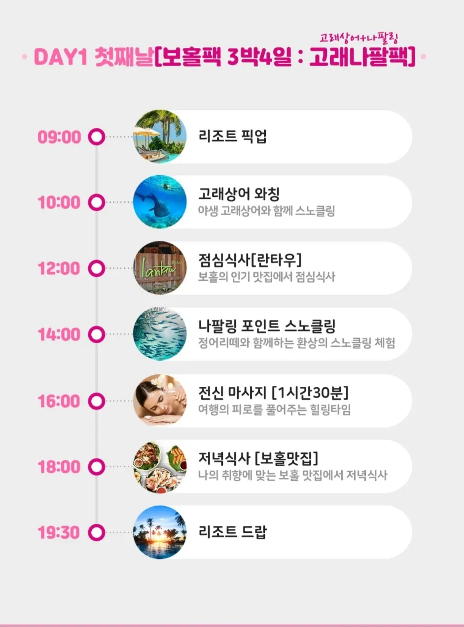 [보홀] 8/28~9/1 보홀여행 with Aiden가이드님
